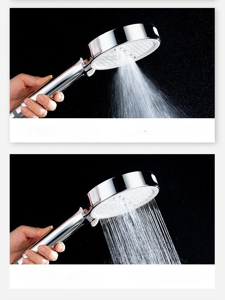 High-Pressure Handheld Shower Head, 6 Spray Mode Patterns, Water-Saving Design, Bathroom Shower Head, Fixed Shower Head, Bathroom Additions, Easy to Install, Durable, Silvery,Black Shower Head for Shower Use Solely For shower use solely
