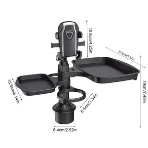 Couples 4-In-1 Car Cup Holder Table Adjustable Travel Food Table Tray Multifunctional Car Holder Expander 360-Degree Does not apply