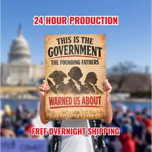 This Is The Government Our Founding Fathers Warned Us About Poster, No Kings Day Protest Sign, Abolish ICE, Anti Trump Rally, Save Democracy