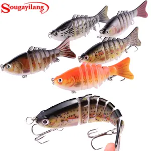 Sougayilang 5 Count Fishing Lures With Box Multi Segments Jointed Hard Bait Wobblers, Swimbait Crankbait Swim Bass For Pike Sinking Bionic Fishing