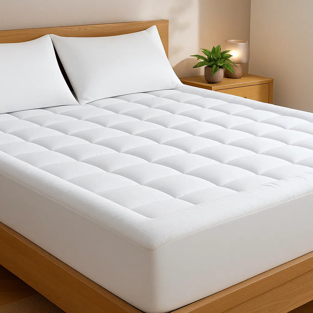 Mattress Topper - Extra Thick 4-in Wrinkle Resistant Flat Weave Plush Top, Ultra Soft Quilted Pad with Breathable Microfiber Filling, 360° Elastic Deep Pocket Skirt Fits 8-21 in Mattresses, Plush Back Support for Better Sleep (California King, Twin XL)