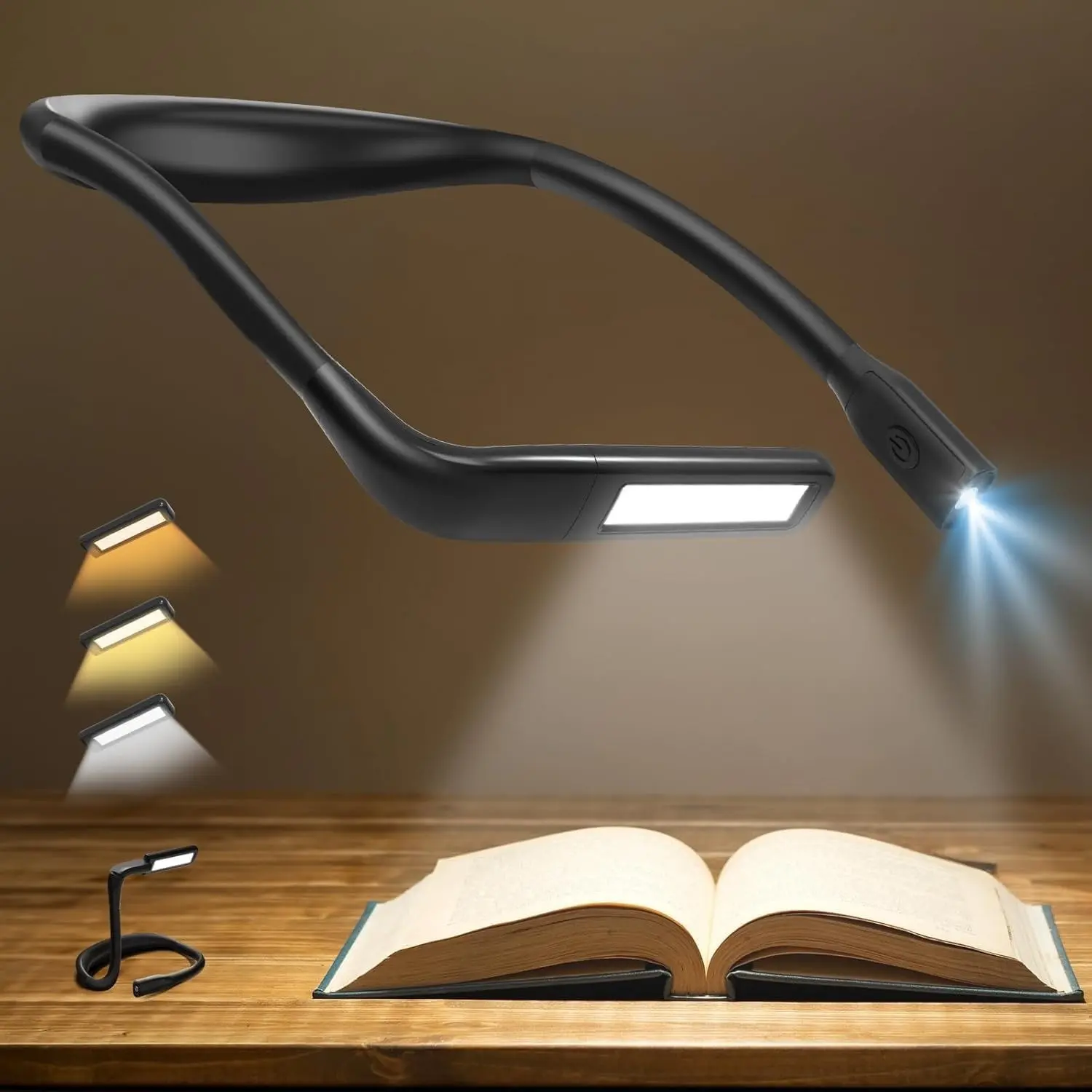 Neck Reading Light Book Lovers Gifts, Rechargeable 1800mAh Use 10-80Hrs, Eye-friendly Wide Lamp Book Light, Birthday Mothers Day Gifts for Mom Wife Women Readers, Camping Knitting Crochet Accessories
