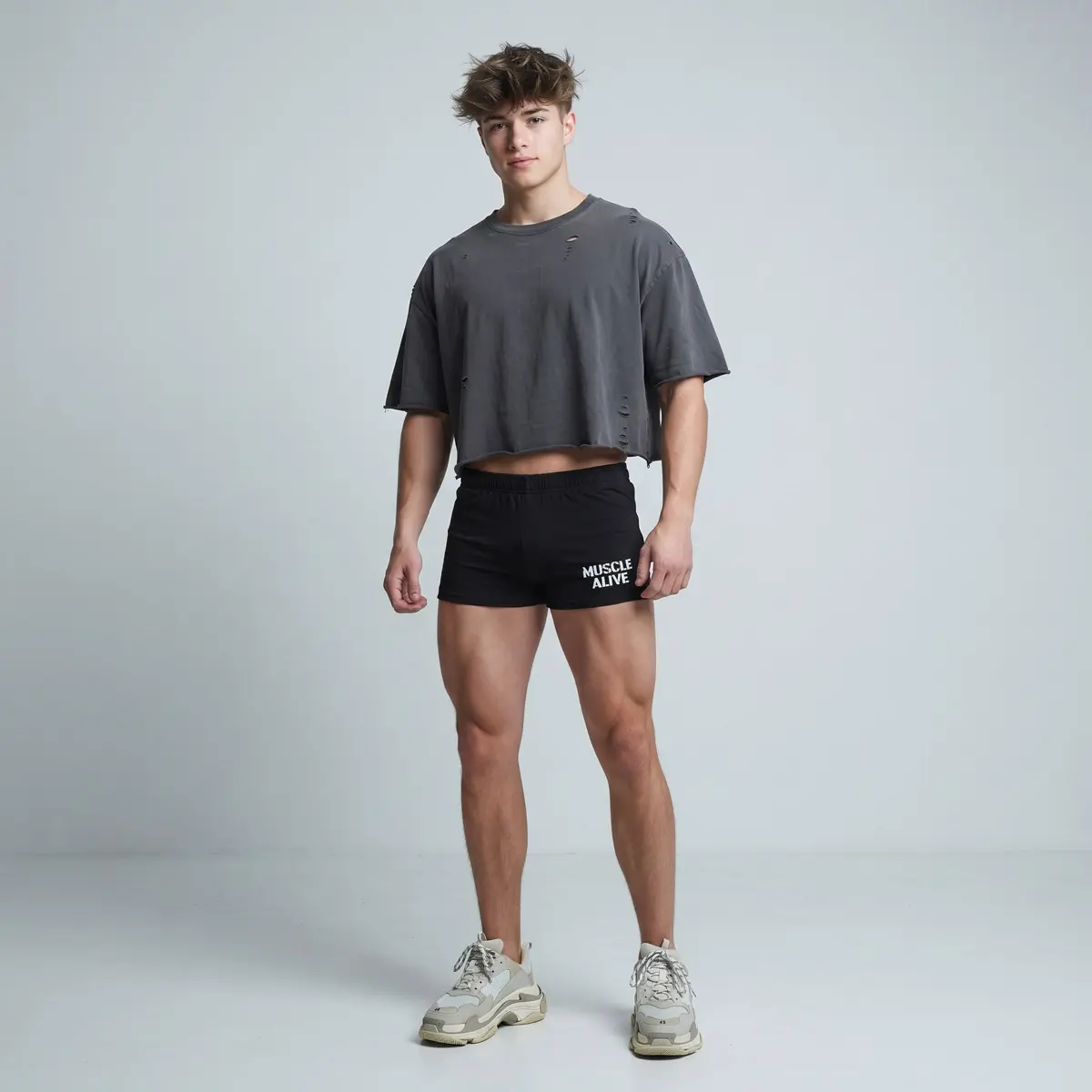 Men’s Cotton Tight-Fitted 3" Inseam Short Shorts - Drawstring, Comfy, Breathable Solid Color Gym Bottoms for Bodybuilding, Athletic Casual Use