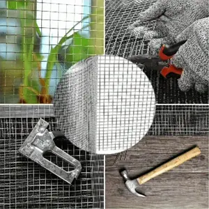 1 roll of galvanized wire mesh, durable hardware mesh, used for DIY cages, easy to cut, mouse protection net, metal screen for cabinets, window screen – ideal for poultry support, plant protection, and handmade projects