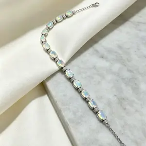 <PingEast Jewelry> Opal Bracelet Collection | 925 Silver | Australian Opal | Colorful Shine