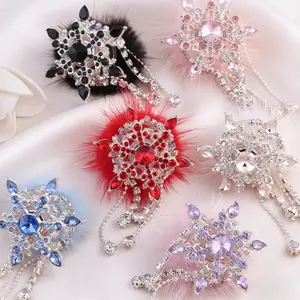 4-piece DIY rotating snowflake  set, mixed color,suitable for keychains, mobile phone chains, pens ,very suitable for office stationery and writing enthusiasts gifts,  pen DIY  fancy , max beads