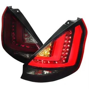 2011-2013 Ford Fiesta Hatchback LED Tail Lights (Chrome Housing/Red Smoked Lens)
