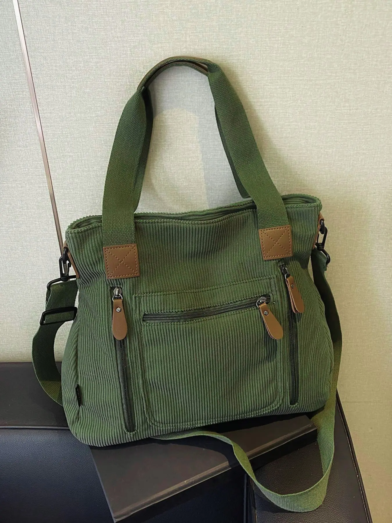 Leisure, minimalist, color blocking, practical and comfortable tote bag with multiple pockets, reasonable separation, multifunctional, large capacity shoulder bag, casual commuter bag, suitable for shopping & travel, Tote Shoulder Bags, Casual Fashion Bag