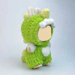 Handmade Clothes for LABUBU, Hand woven, cute green dinosaur costume, 15cm/17cm doll costume, soft and comfortable material, perfect birthday gift, holiday gift, exclusive for doll enthusiasts