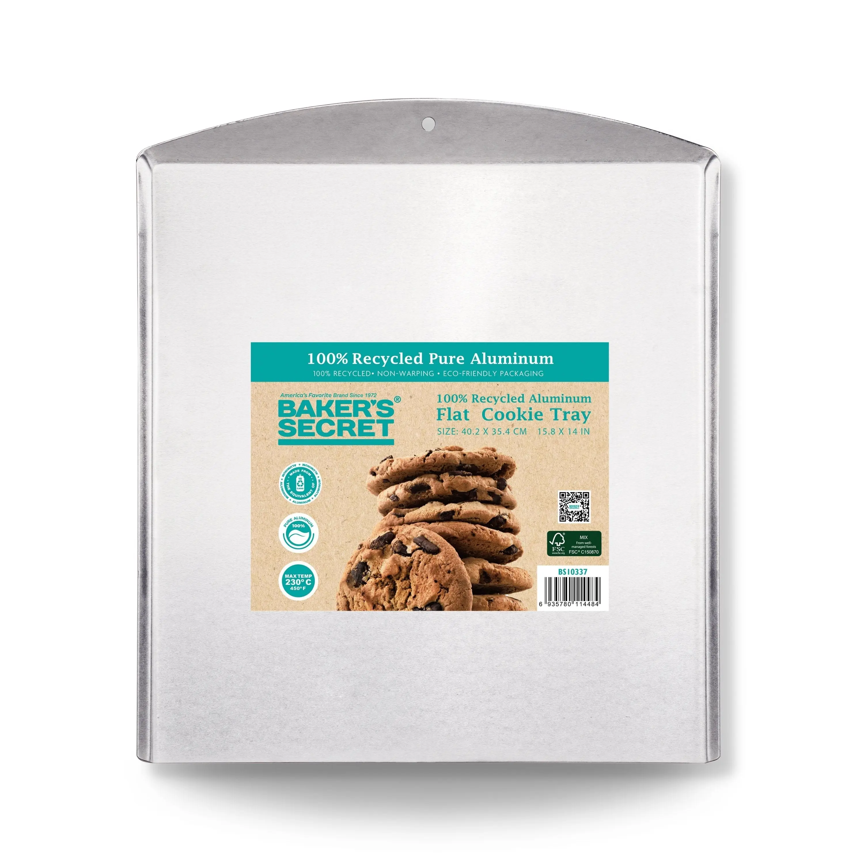 Commercial Grade Natural Pure Aluminum Cookie Sheet Raised Edges