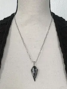 Wolfe Necklace - Goth Mystical Natural Jasper Pointed Pendant