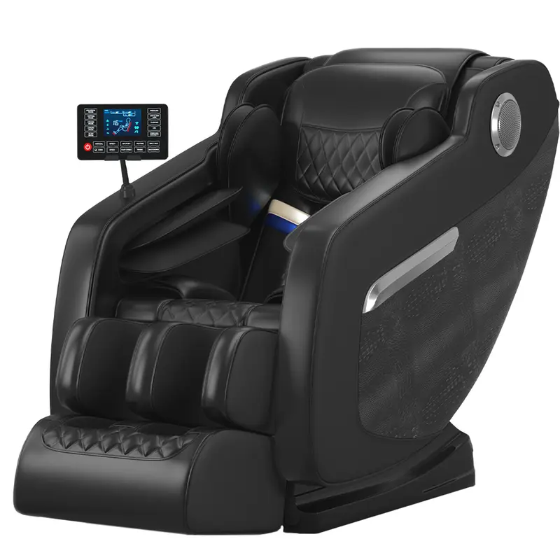 Patent-Leather Zero Gravity Heated Mechanical Massage Chair 2026 Model - 10 Fixed Shiatsu Rollers, Air Pressure Therapy, Waist Heating, Foot Care, Back Support, Built-in Speaker, Self-Assembly, Home Stress Relief, Great Gift for Listening to Music