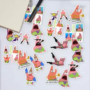 Stickers Pack 20 Pcs Surprised Aesthetic Waterproof Patrick Luggage Car Bottle Vinyl Bumper Colorful Bike Guitar Laptop Water Skateboard