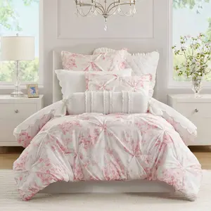 Armoire Collection Twin/Twin Extra Long Toile Floral Comforter Pink Armoire Collection Twin/Twin Extra Long Toile Floral Comforter Pink