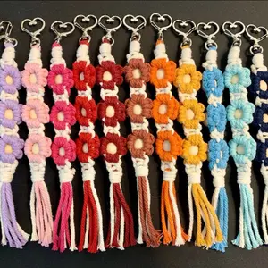 Handmade Colorful Floral Macrame Key Chain Car Accessory