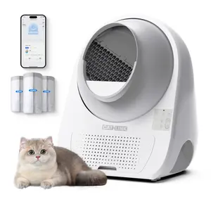 CATLINK, Large Self-Cleaning Cat Litter Box with APP Control, Odor Removal, Anti-Pinch Design