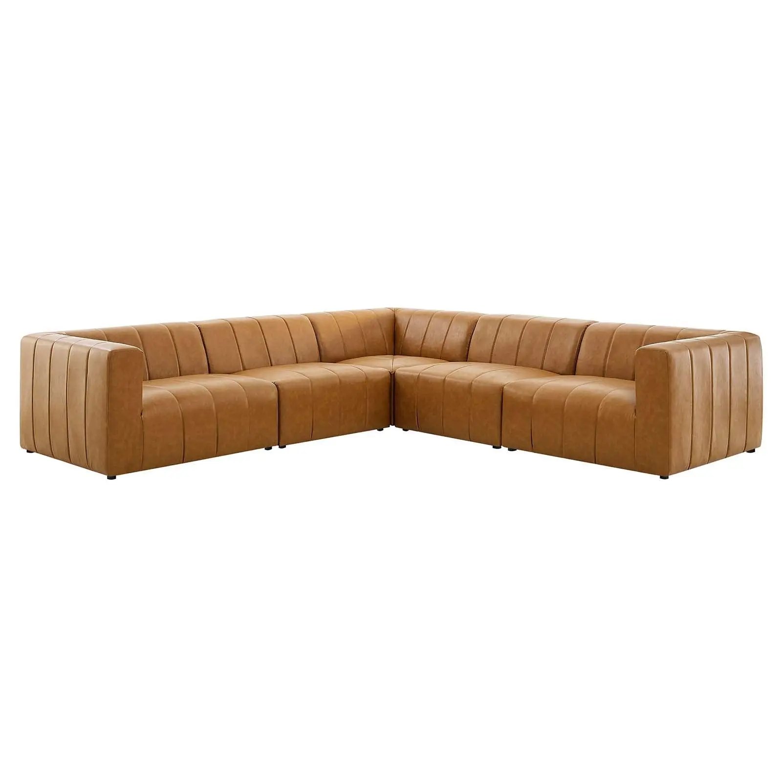 Modway Bartlett Vegan Leather 5-Piece Sectional Sofa, EEI-4532
