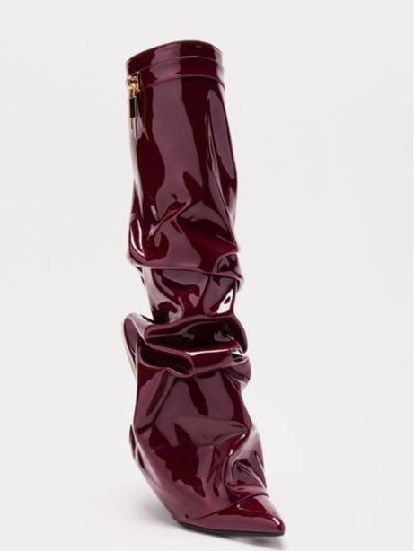 Atlas Patent Overlay Boots - Burgundy