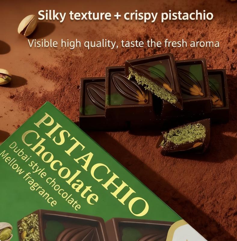 Kenlaifu Dubai Style Pistachio Chocolate 58% Cocoa Content Rich Nutty Irresistible Treat For Chocolate Lovers 70g Dessert Snack