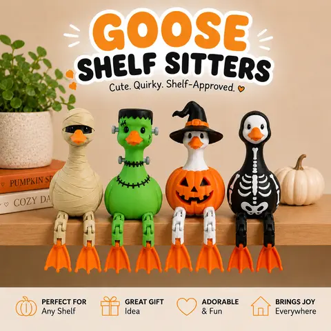 Goose Shelf Sitters 3D Printed Collectible Figurine & Decor