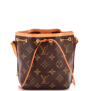 Pre-owned Louis Vuitton material Bucket Bags Noe Handbag Monogram Canvas Nano by Rebag