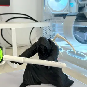3D Printed Grim Reaper Pen Display Stand | Cool Gothic Death Statue with Scythe | Unique Desk Decor & Office Toy | Perfect Gift for Gamers and Goth Lovers