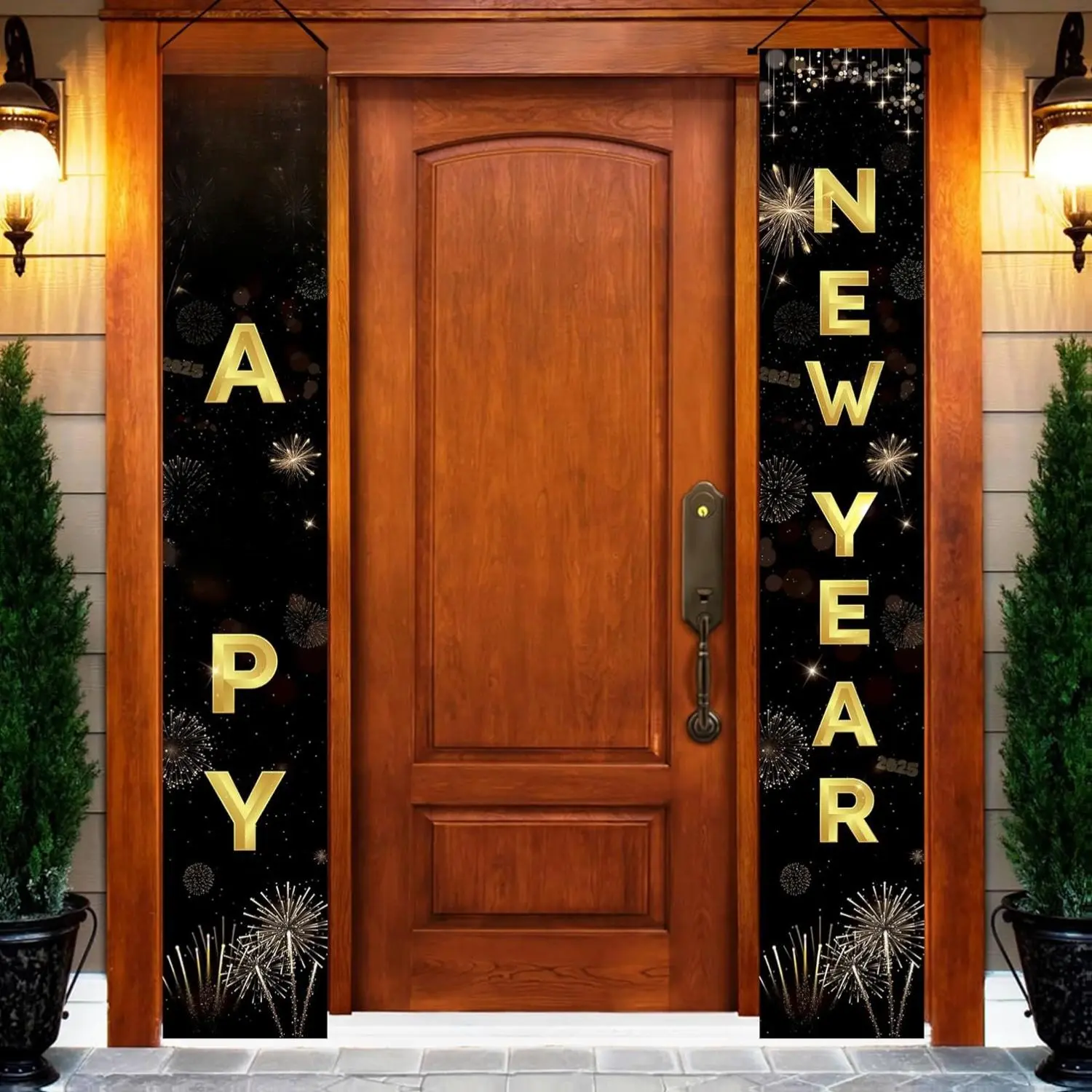Happy New Years Decorations 2026 - Black and Gold New Year Eve Party Supplies New Years Banner 2026 Party Decor for Adults Kids