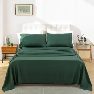 Queen Size Sheet -, Cooling for Women, Men, Teens, Extra Deep Pocket, Easy-Fit, Oeko-Tex, Wrinkle Free 4 - Olive Green