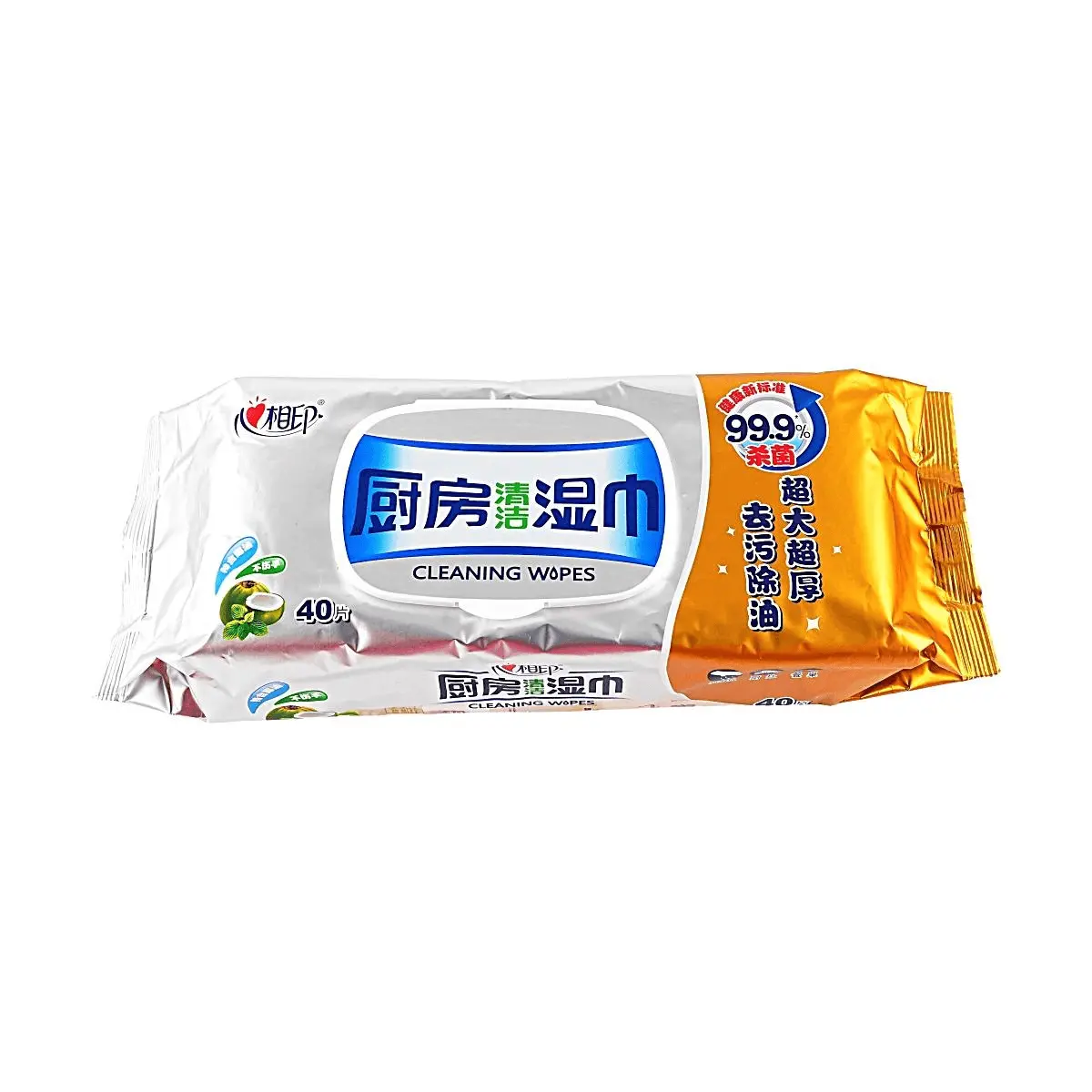 XIN XIANG YIN Kitchen Cleaning Wipes - 99.9% Antibacterial & Degreaser for Tough Grease, 40 Count