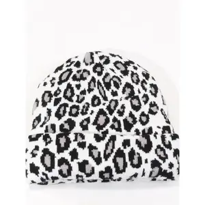 Unisex Leopard Beanie with Heart Accent Soft Stretchy Warm Knit Hat for Fall Outfits Cold Weather Universal Fit 50-60cm Cap Circumference Trendy Leopard Print & Heart Detail