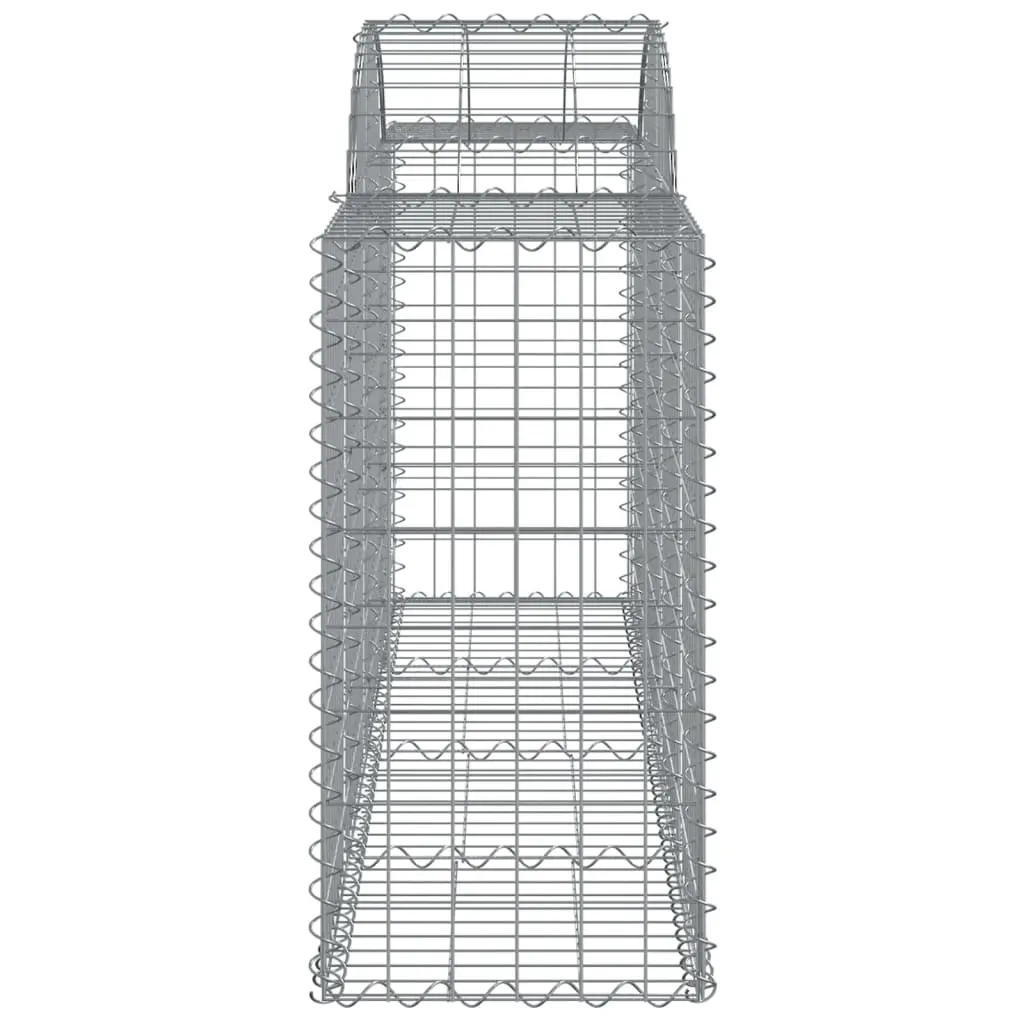 Arched Gabion Baskets 2 pcs 78.7"x19.7"x31.5"/39.4" Galvanized Iron Decorative Organiser