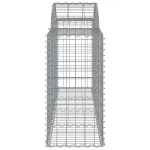 Arched Gabion Baskets 2 pcs 78.7"x19.7"x31.5"/39.4" Galvanized Iron Decorative Organiser