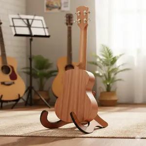 Portable Foldable Ukulele Stand Guitar Universal Instrument Holder Anti-Slip Reinforced Performance Grade Scratch-Proof Storage for Dorm Living Room Multi-Scenes Sturdy Compact Foldable Design Durable Family Show music Gear Solution