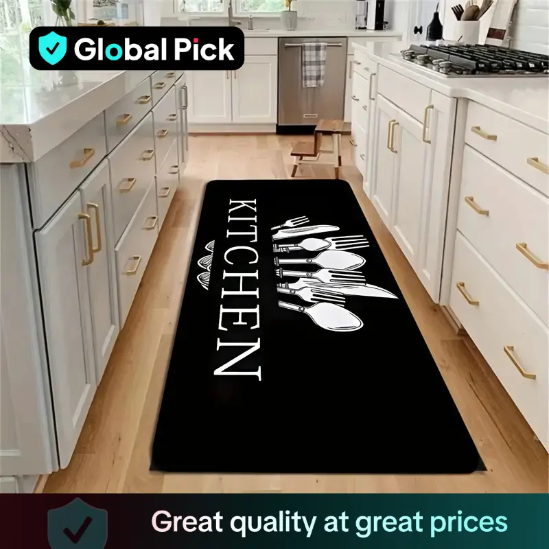 Kitchen Floor Mat, 1 Count Non-slip Kitchen Floor Mat, Waterproof Laundry Room Floor Mat for Home Bathroom Dormitory Kitchen Decor