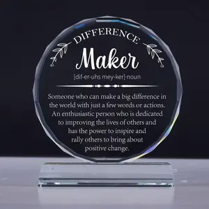 Thank You Gifts, Appreciation Award Crystal Plaque Box Packaging, for Coworker//Coach/Boss/Difference Maker Gifts Office Desk