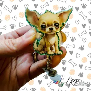 Chihuahua Puppy Badge ~ Personalized ~ Retractable ID Badge Holder ~ Handmade ~ Nurse Badge Reel ~ Medical Humor ~ Teacher Lanyard ~ Magnet ~ Phone Grip ~ Pin ~ Medical Badge ~ Dog Breeds ~ Puppies