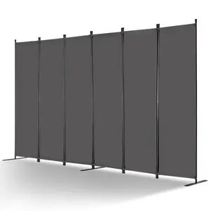 VEVOR Room Divider, 6 Panel Room Divider, Folding Privacy Screen and Portable Partition Divider for Room Separation, Freestanding Room Partitions for Office, Bedroom, Study, Grey