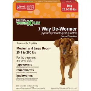 SENTRY PET Care SENTRY Worm X Plus 7 Way DeWormer Large Dogs (6 Count) Package May Vary