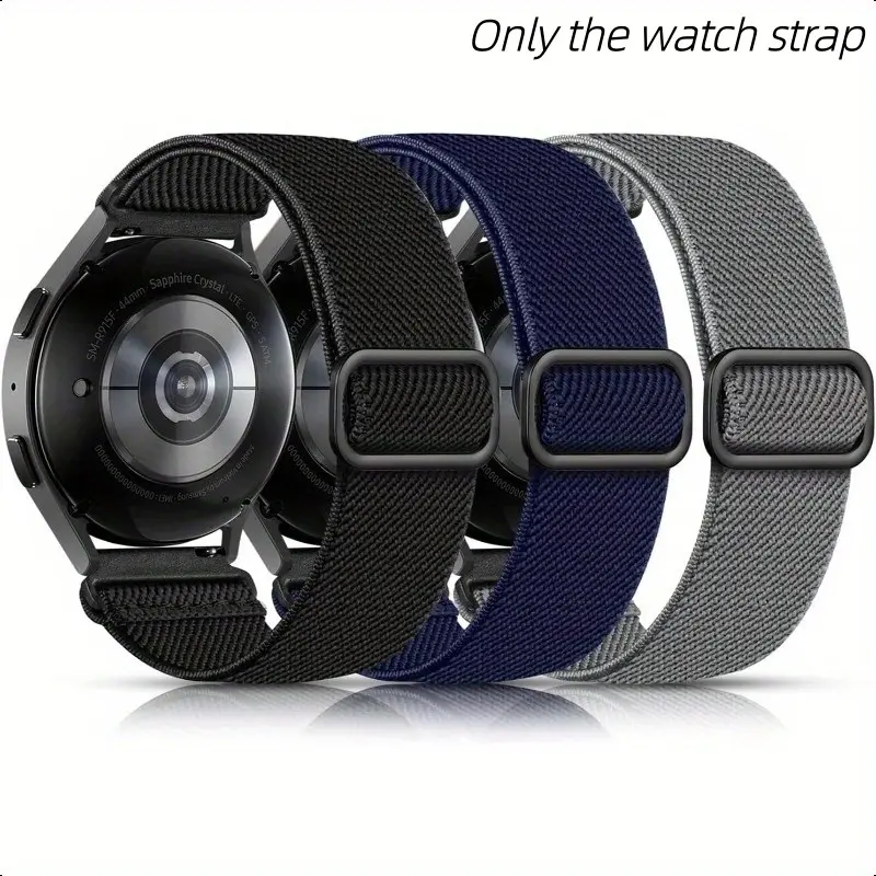 Adjustable Nylon Woven Sports Watch Band Set, 20mm & 22mm Unisex, Compatible with Multiple Models, 3 Piece Pack, Watch Straps