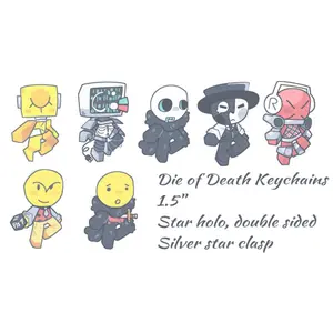 Die of Death Holo Acrylic Keychain, Great For Daily Use Or As Thoughtful Little Gifts For Your Friends And Yourself