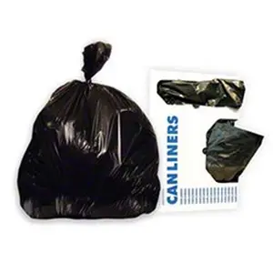 212 MAIN Industrial Tear-Proof Low-Density Trash Can Liners, 40-45 gal, 0.7 mil, Black, 250 Bags