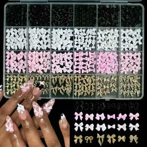 1 Set Nail Charm Resin Alloy Bow Tie Nail Art DIY Earrings Hair Accessories Phone Case Decorations