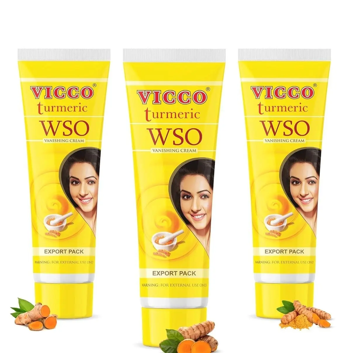 Turmeric WSO Vanishing Cream 70 Year Legacy of Ayurveda, with Turmeric for Daily Skincare, Lightweight Formula, Vegan, 100% Natural – 2.82 oz (3 Pack)