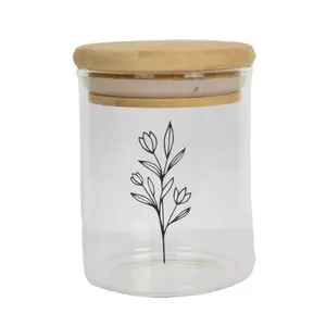 Floral Stash Jar, Smell Resistant Glass Containers, Airtight Herb Storage Jar, Smoke Accessories, Storage and Organization, 220 or 320ml