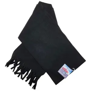 Winterlace Fleece Winter Scarves Warm Black Unisex Men Women Multi-color Scarf with Fringes Trendy Soft Turban