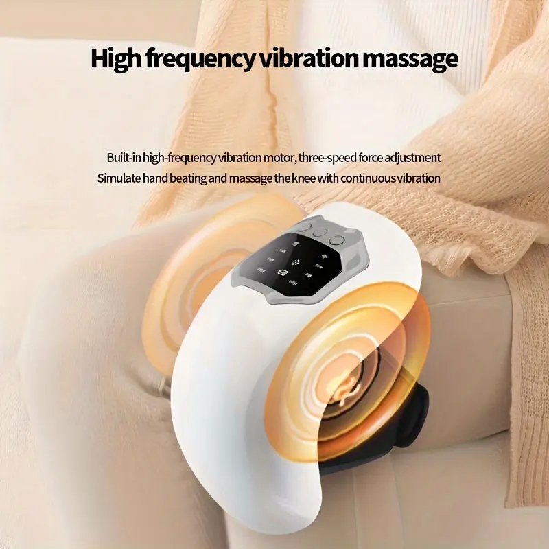 1PC Smart Large Screen USB Rechargeable Hot Compress Knee Massager with 3 Heating Settings & 3 Massage Intensities for High Frequency Vibration Massage - Perfect Gift for Mother's Day & Father's Day