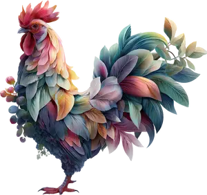 DTF Transfer – Chicken Flowers Multi Sizes (AN-CH005)