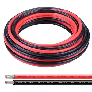 6 Gauge Wire, 6 AWG Electrical  Tinned Copper Wire,2 Single Conductor Insulated Stranded Wire for Solar Panel  Automotive Marine Speaker,Low  Wire for Light-20Ft Black&20Ft Red