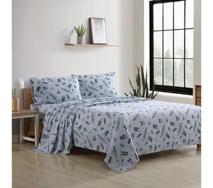 Eddie Bauer Snow Day Blue Cotton Queen Sheet Set