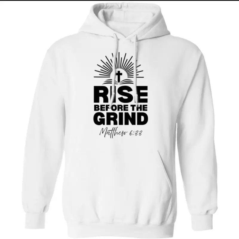 Rise Before the Grind – Gildan G185 Unisex Pullover Hoodie (Faith & Motivation)